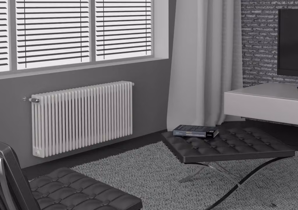 Radiatore in acciaio Cordivari ARDESIA 4 Colonne Bianco con tappi e riduzioni inclusi, Altezza: 180 cm – 2