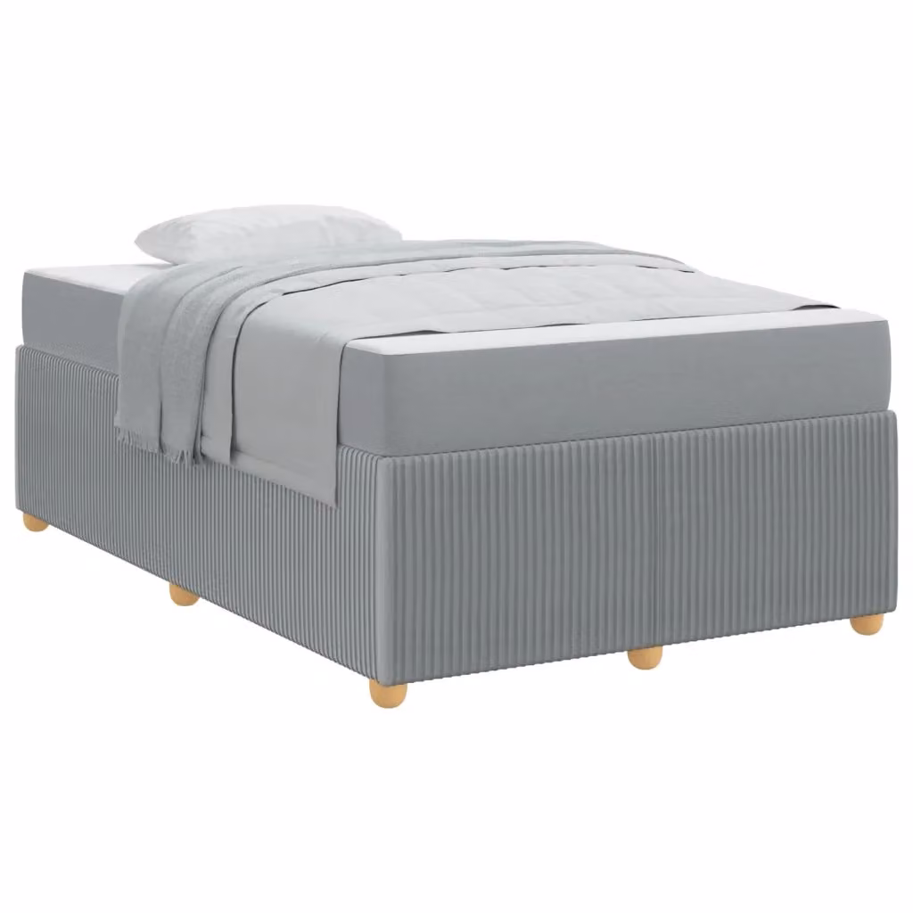 Struttura del letto imbottita vidaXL in tessuto grigio, L 120 x P 190 x H 66 cm – 2