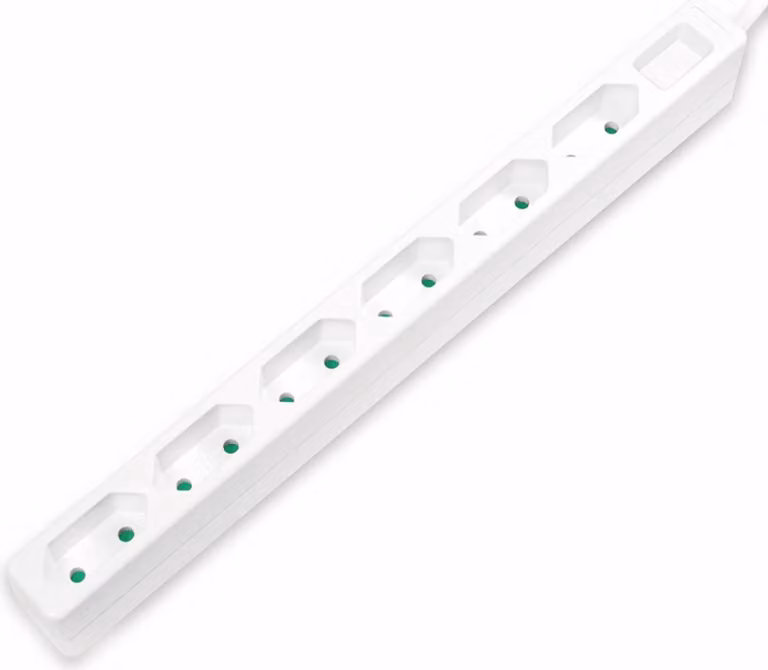 LogiLink LPS231 Europresa a striscia LogiLink, 6 vie, senza interruttore, bianco