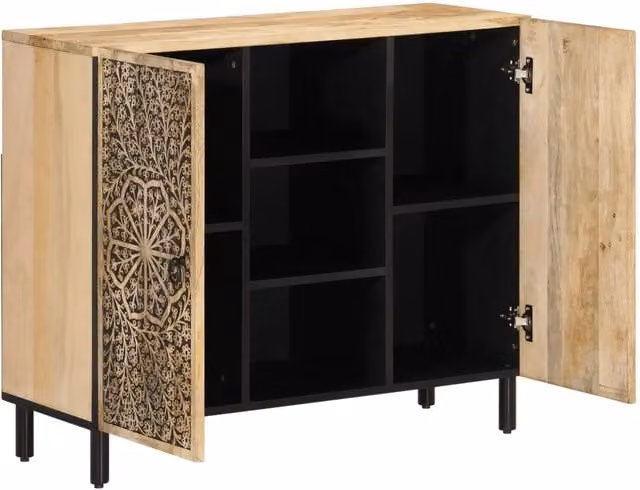 Credenza 90x33x75 cm in Legno Massello di Mango 358240