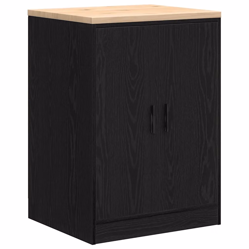 Armadietto da parete vidaXL in legno nero L: 60 cm, P: 51 cm, H: 85 cm – 2