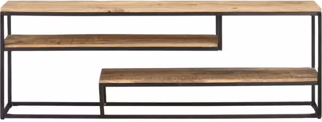 Mobile Porta TV Industrial vidaXL in Legno di Mango e Metallo, Marrone, L 130 x P 30 x H 45 cm