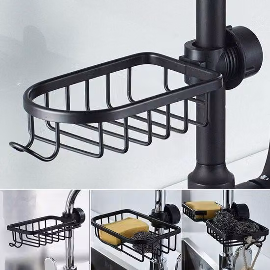Scaffale per lo scarico della cucina - Scarico da cucina per tubo da giardino - Nero