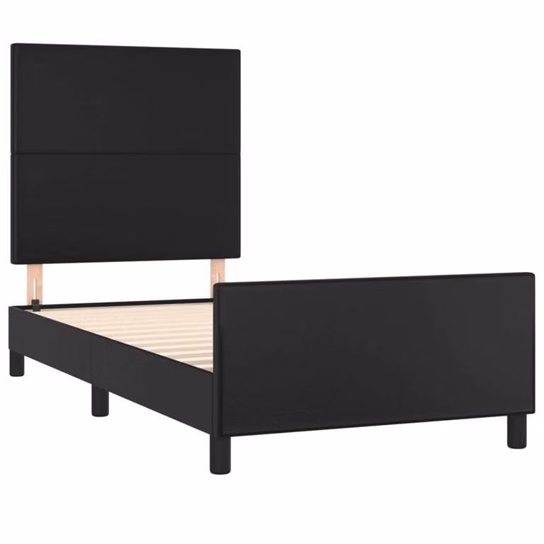 Giroletto con Testiera Nero 80x200 cm in Pelle finta