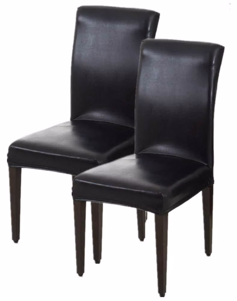 Elzusha - Copertura per sedia da pranzo in ecopelle impermeabile, colore nero