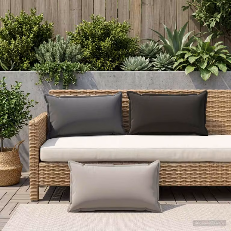 Set di 2 federe vidaXL HOUTEN grigie in poliestere, L 80 cm x P 40 cm