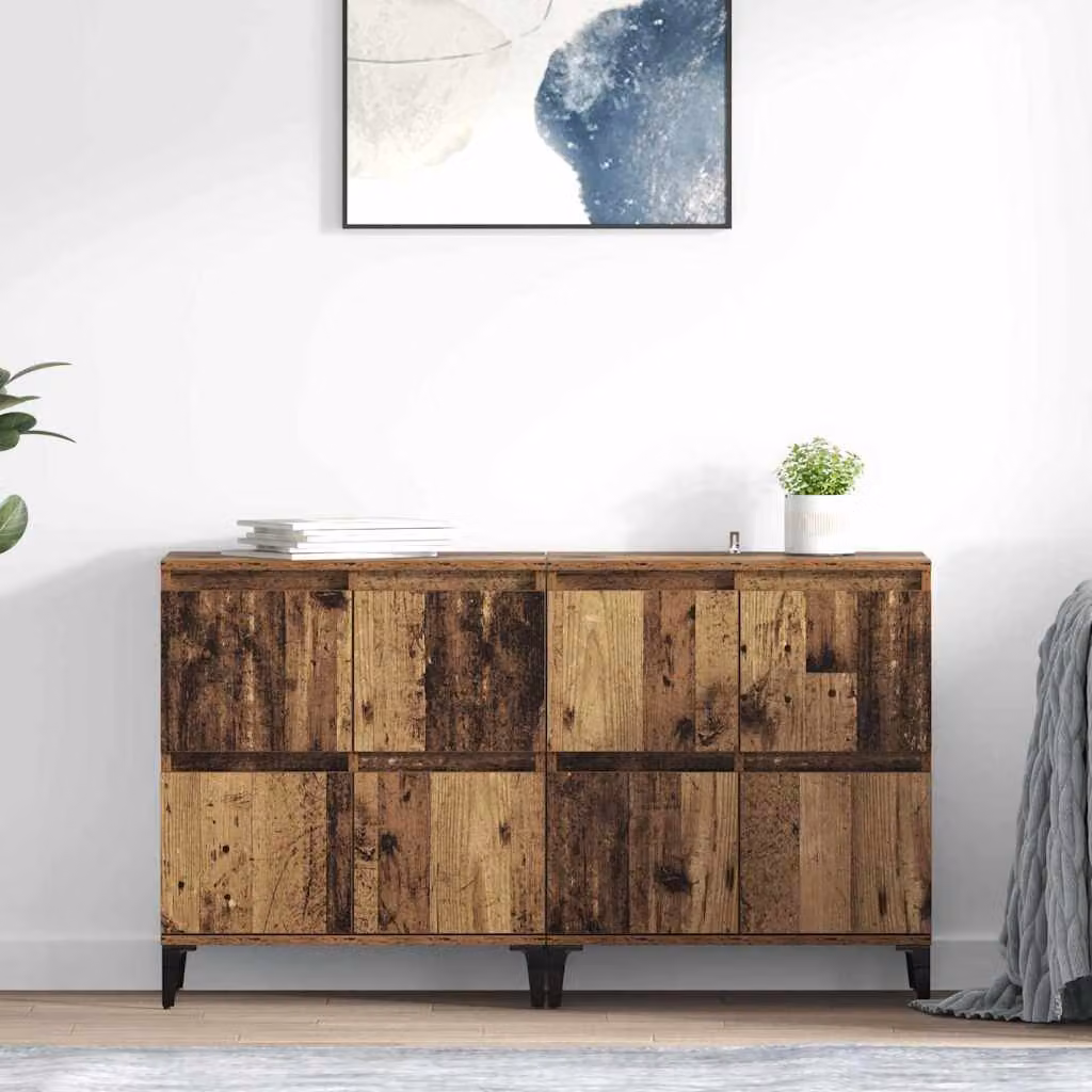 Set di 2 Sideboard vidaXL in legno effetto antico marrone per soggiorno e cucina L/P/H: 60 x 35 x 70 cm