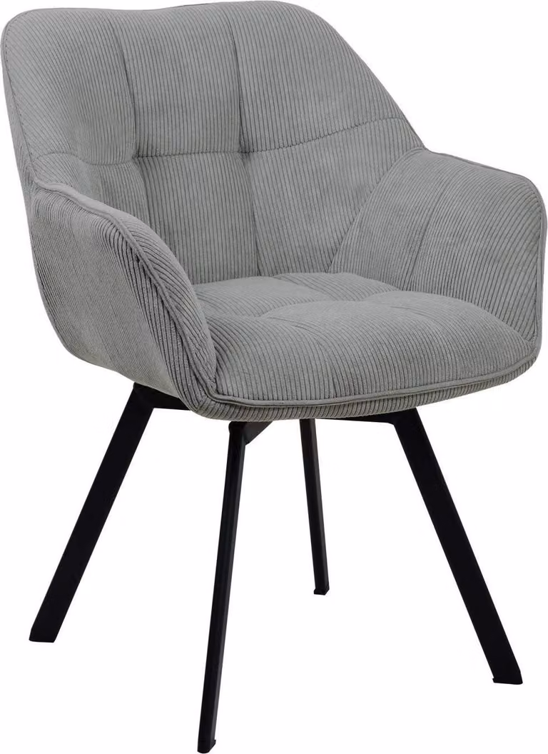 Sedia da pranzo in corda, girevole, di facile manutenzione - sedia da pranzo dal design moderno | colore: grigio