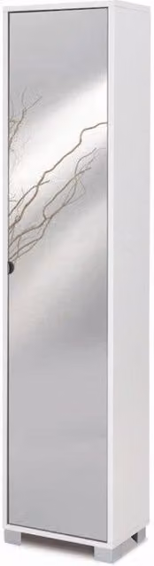 Colonna 1 Anta Specchio Kit Bianco Fiammato cm 43x29x190h - Sarmog