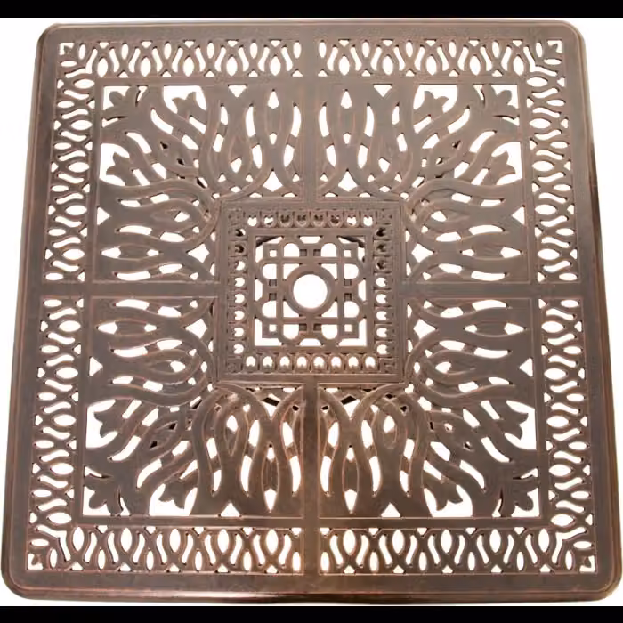 Tavolo da giardino quadrato NOTEK in alluminio verniciato bronzo, L/P: 90 x 90 cm – 2