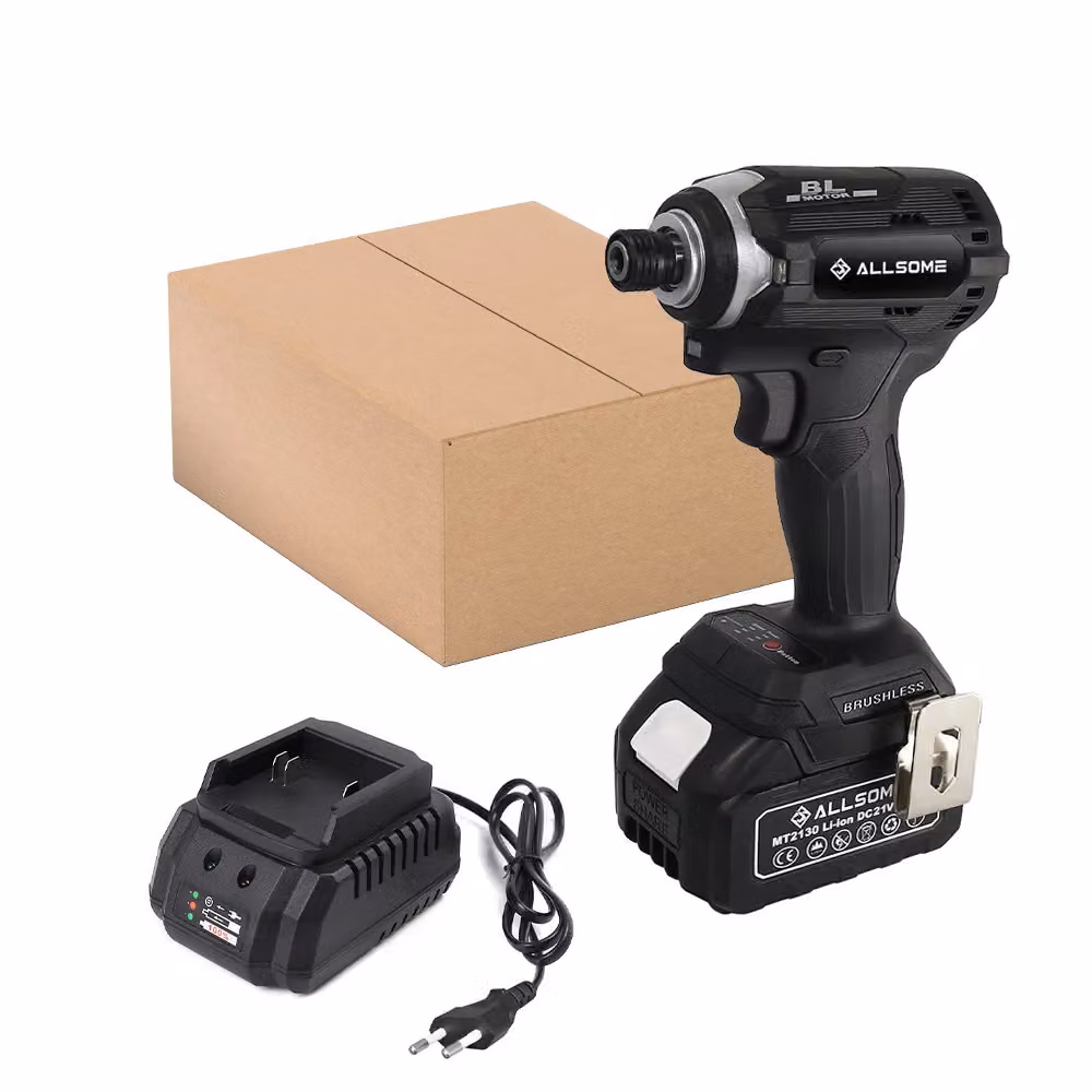 Avvitatore a impatto, motore brushless, batteria al litio, argento
