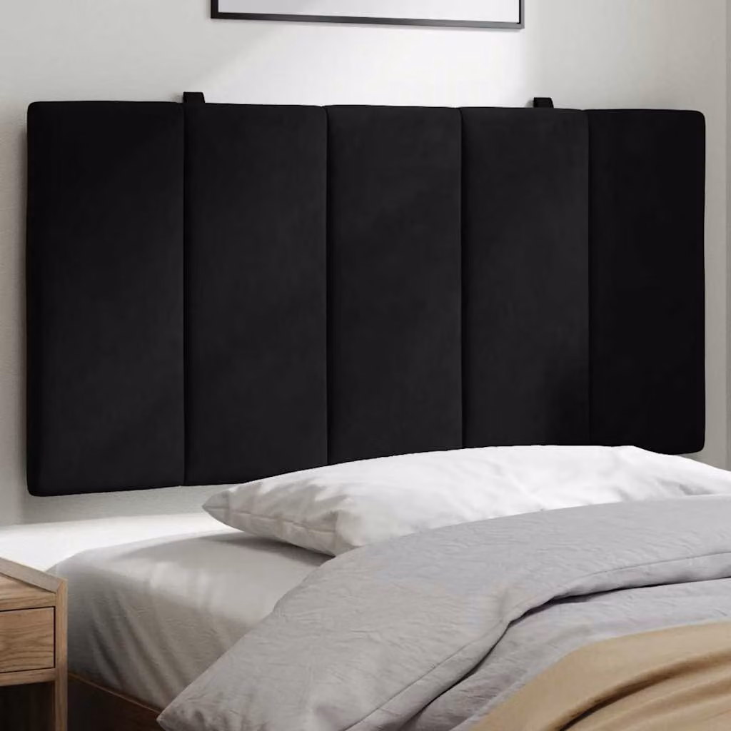 Cuscino Testiera Hanko vidaXL in Velluto Nero, L: 100 cm