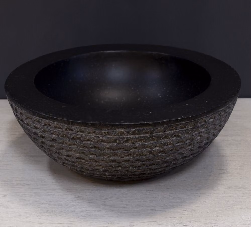 Lavabo da appoggio Galba, diametro 40 cm, in terrazzo