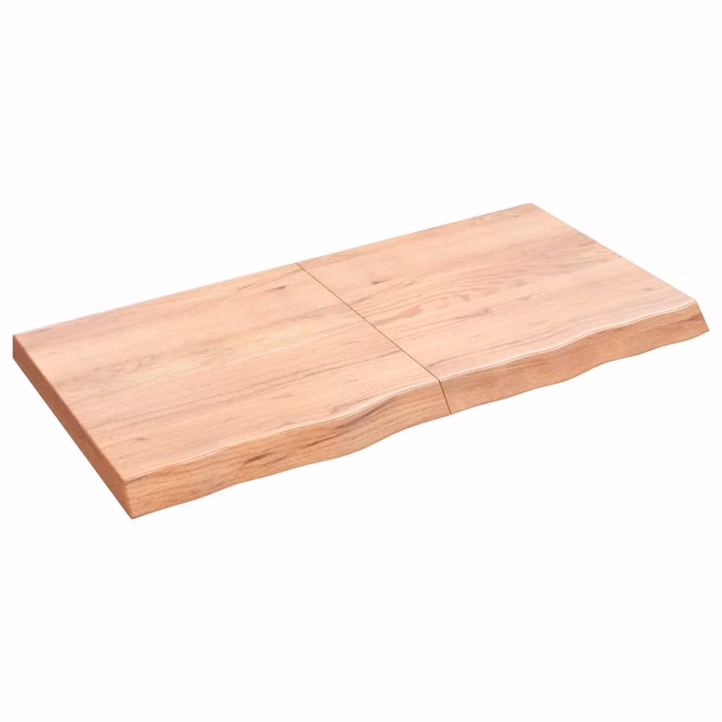 Piano Bagno Marrone 120x60x(2-6) cm Legno Massello Trattato