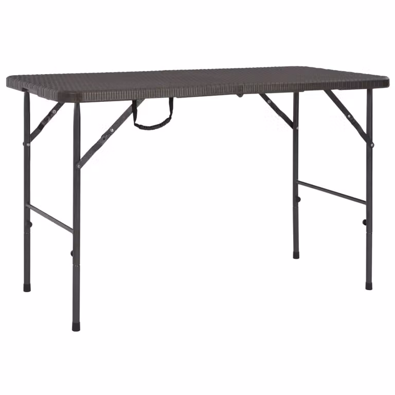 Maison Exclusive - Tavolo da giardino pieghevole, marrone, 120x60x74 cm, materiale HDPE, aspetto rattan