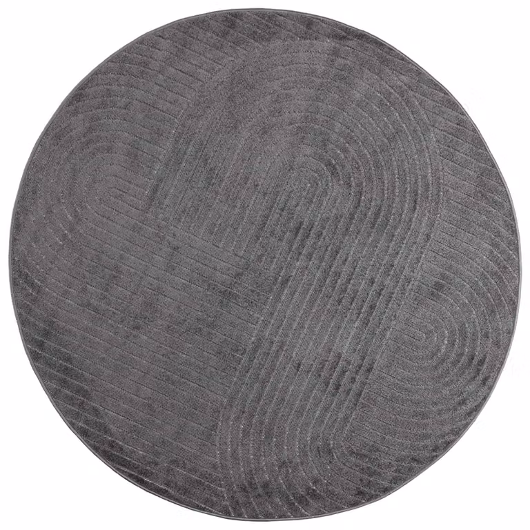 Tappeto rotondo lavabile, diametro 160 cm, colore antracite