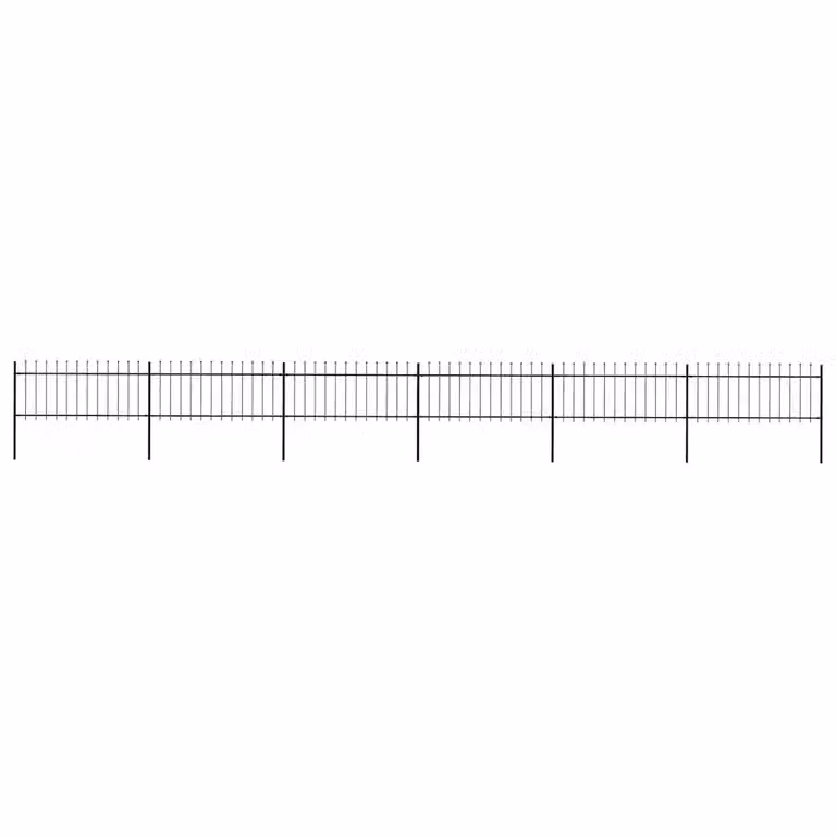 Recinzione da giardino vidaXL con punta a lancia in acciaio nero L: 1005 cm, H: 80 cm