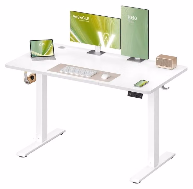 Scrivania elettrica con funzione di memoria | Colore: bianco "Wolke" | Dimensioni: 120x60x72-120 cm