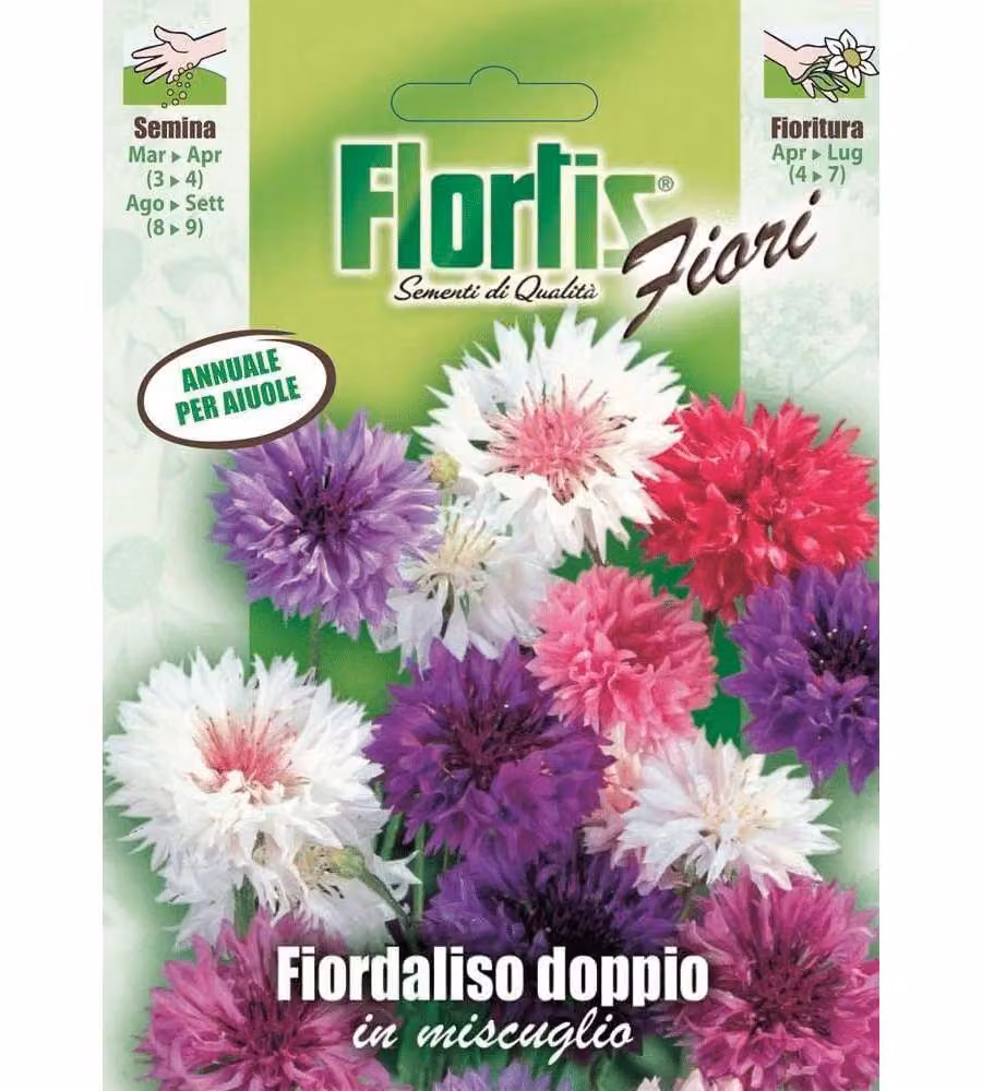 Flortis Sementi Fiordaliso Doppio Mix per Aiuole - Bustina Annuale