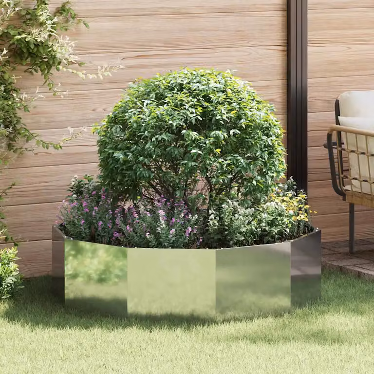 Fioriera vidaXL in acciaio zincato argento L: 120 cm, P: 120 cm, H: 35 cm