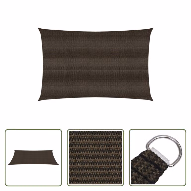 The Living Store Tenda da sole 160 g/m² Marrone 4x6 m HDPE