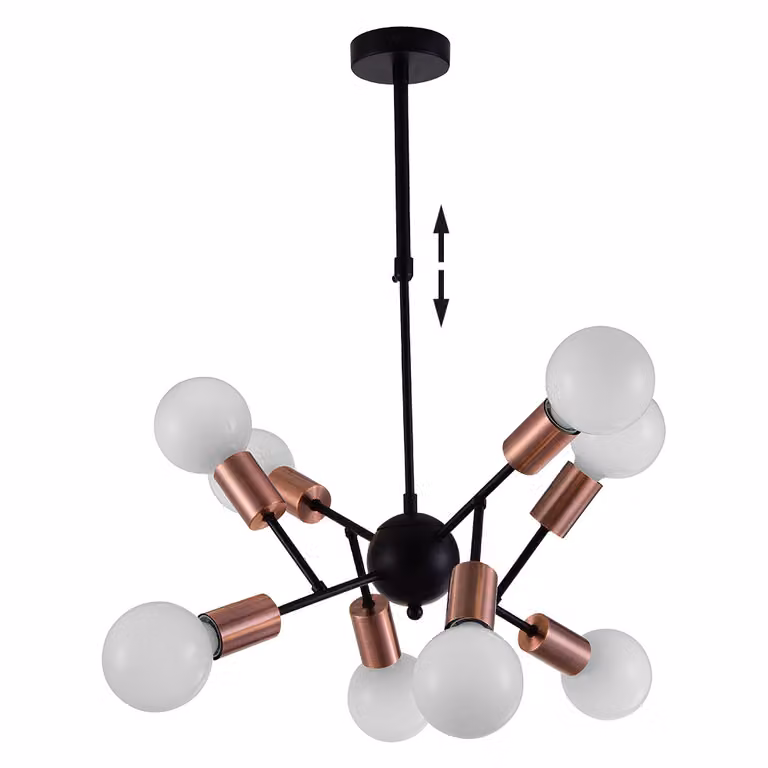 Lampada a sospensione BALL 8xE27/G95/40W in metallo dimmerabile regolabile in altezza