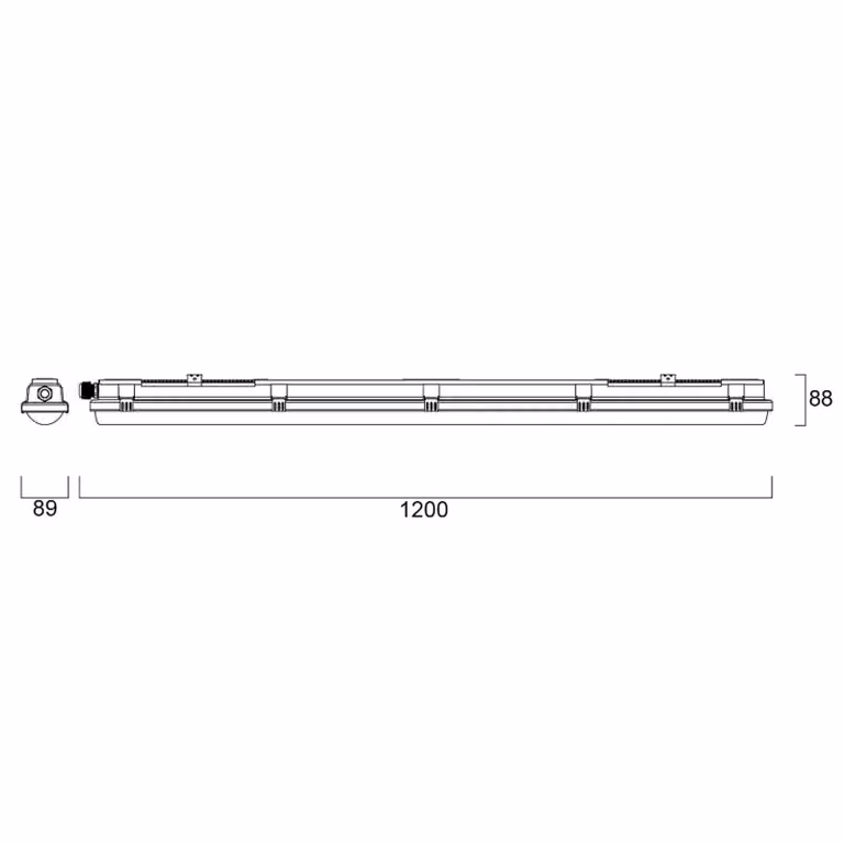 Sylvania Lampada convessa a LED con sensore RESISTO, grigia, 120 cm, 34 W, 840 lm, IP66 RESISTO, Alluminio / Grigio / Zincato, Plastica, Plafoniera