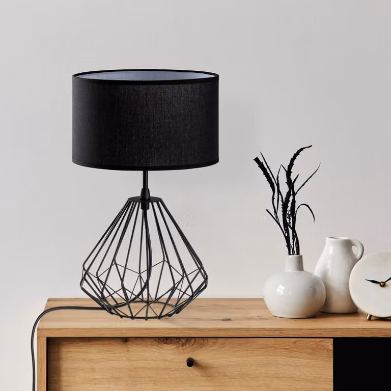 Opviq, Diamond - S-705, lampada da tavolo, nero, CORPO IN METALLO, 25 x 25 x 43 cm