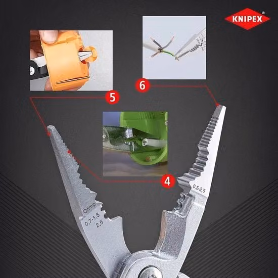 Pinza di installazione isolata cromata Knipex con certificazione VDE, colore argento, lunghezza 200 mm