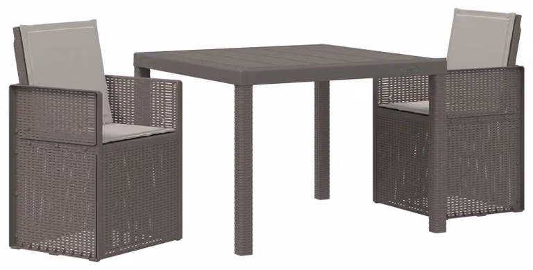 Set da pranzo per l'esterno, 3 pezzi, grigio chiaro, materiale PP