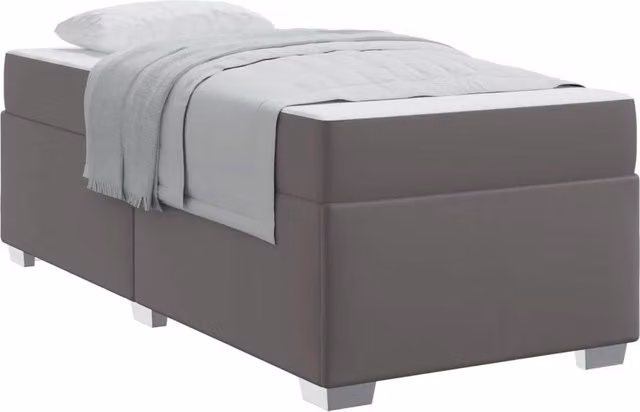 Letto singolo | Letto per adulti | Struttura del letto con materasso Grigio 100 x 200 cm Tessuto