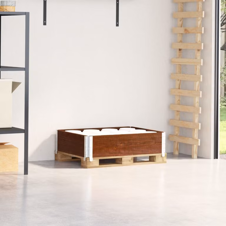Parete per pallet vidaXL in legno massello di pino, colore marrone, L: 80 cm, H: 60 cm