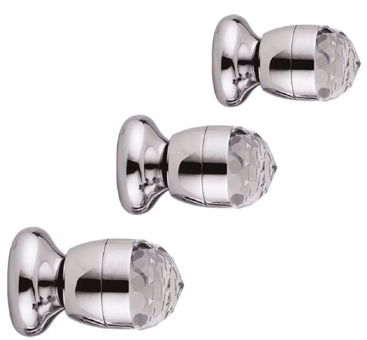 Casa Padrino Set di accessori per doccia con cristallo Swarovski Argento - Set per doccia da bagno - Qualità eccellente - Italy