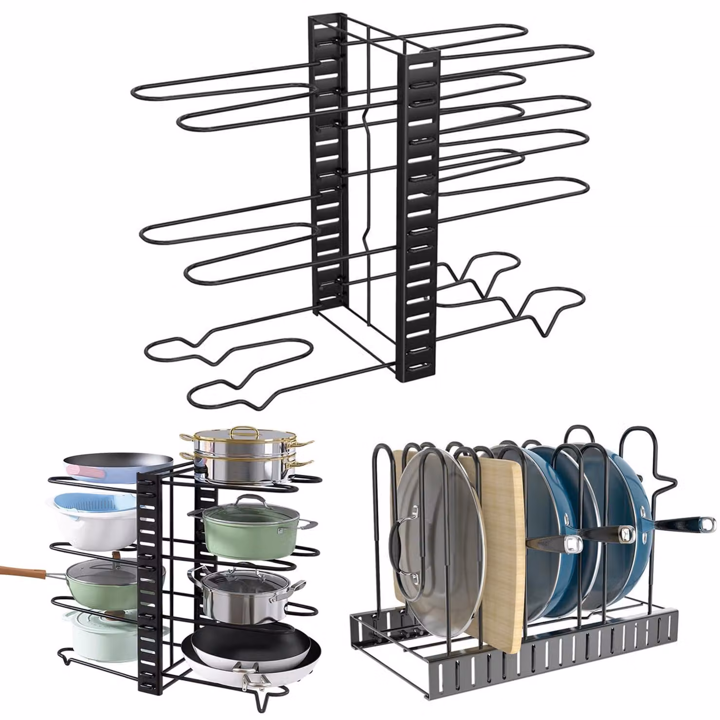 Solidchoice - Scaffale regolabile in altezza per pentole e padelle