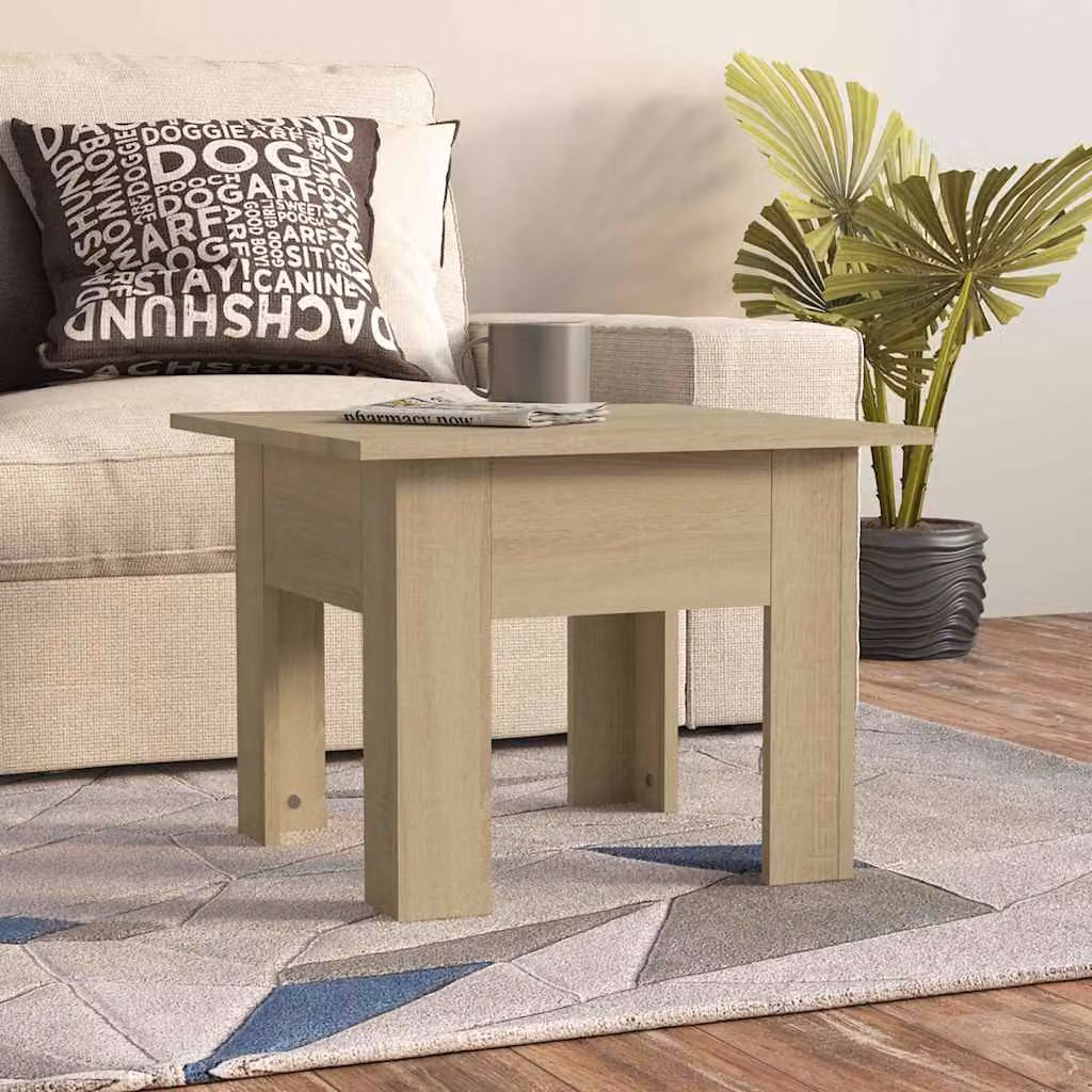 vidaXL Tavolino da Salotto Moderno Quadrato in MDF Laminato, Colore Marrone e Beige, L/P/H: 55 x 55 x 42 cm