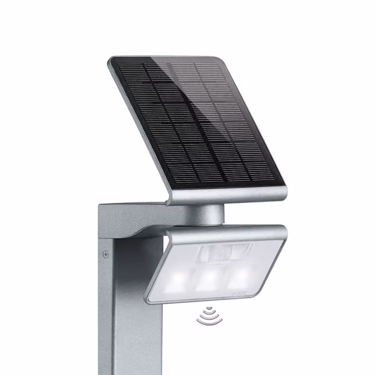 STEINEL XSolar Stand lampada LED solare argento XSOLAR GL-S, Alluminio / Grigio / Zincato, Metallo, Moderno, Lampade solari