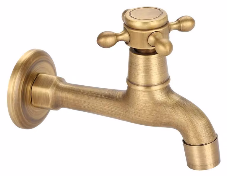 Rubinetto vintage - Support a parete G1/2 - Ottone di alta qualità - Resistente alla corrosione - Installazione semplice - Azionabile con una sola maniglia - Rubinetto per acqua