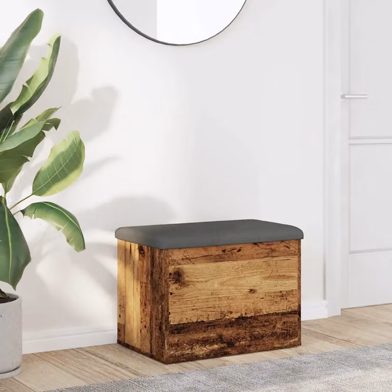 vidaXL Panca Portaoggetti in Legno Antico con Scarpiera per Ingresso e Soggiorno, L 62 cm x P 42 cm x H 45 cm