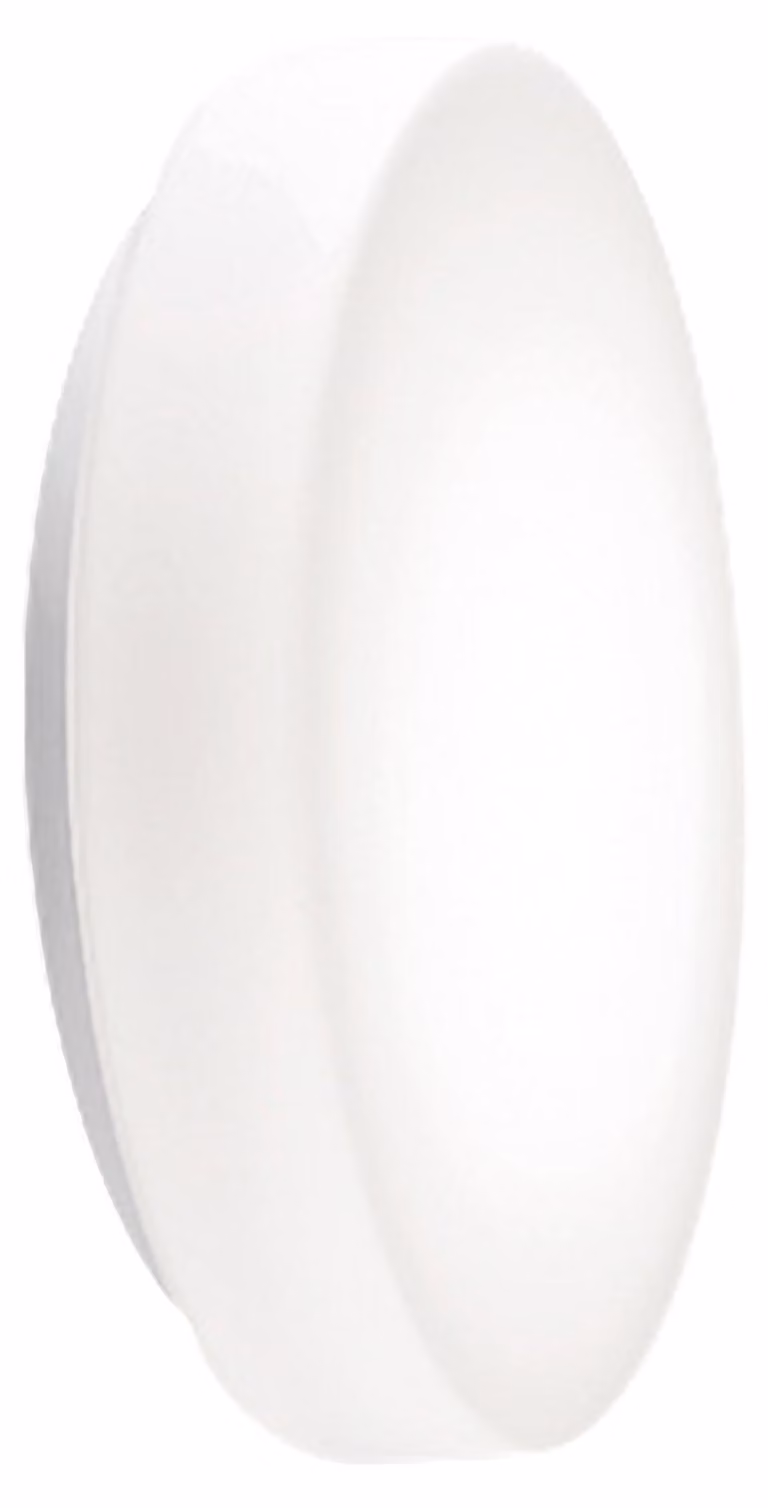 Zafferano Lampada da parete e soffitto, vetro e metallo, ø 300x100 mm, LED 11.5 Watt, dimmerabile DALI2 PUSH, 3000K, IP20, bianco