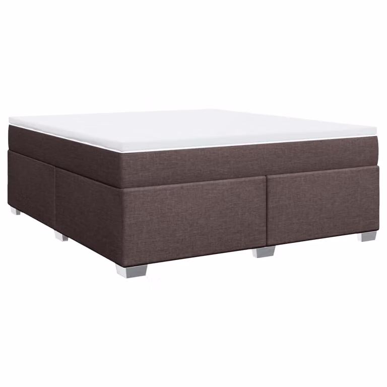 Giroletto a Molle con Materasso Marrone Scuro 180x200cm Tessuto