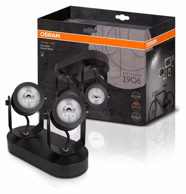 Osram Vintage 1906 Decospot doppio nero Schwarz GU10 LED