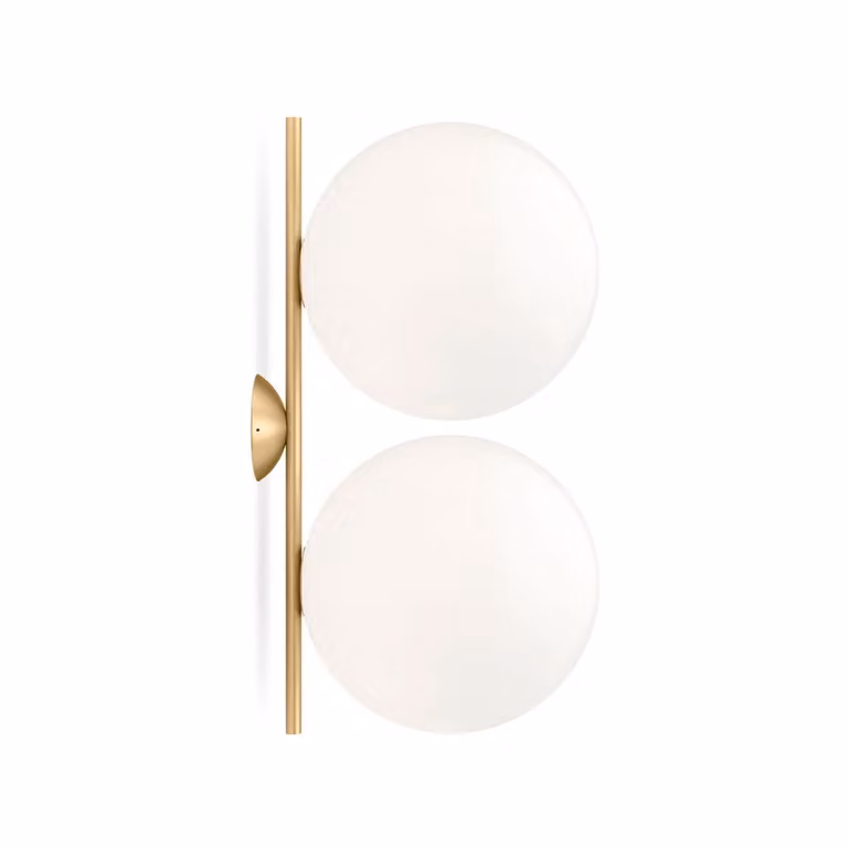 Flos - IC Lights C/W2 Double - Lampada da parete o soffitto - Ottone
