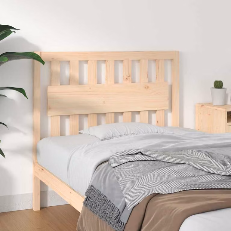 Testiera per letto vidaXL in legno massello di pino naturale stile rustico L 105,5 cm x P 4 cm x H 100 cm
