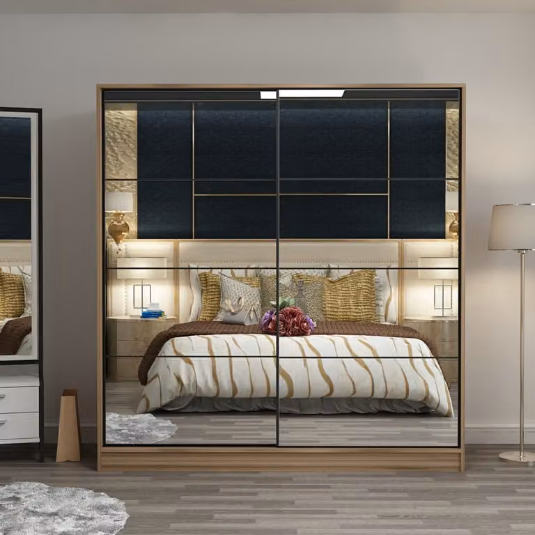 Skye Decor, Kale - 3977, armadio, Dore, 100 % PANNELLI DI PARTICELLE RIVESTITI IN MELAMMINA, 180 x 52 x 210 cm