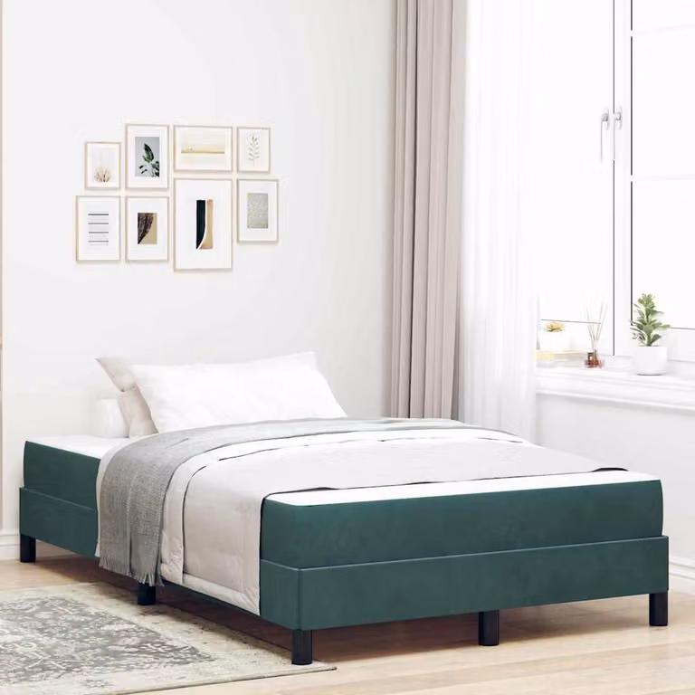 Maison Exclusive - Letto boxspring con materasso verde scuro 120 x 200 cm Tessuto