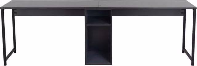 Scrivania doppia in legno - 240 x 60 x 74 cm - Antracite/Nero
