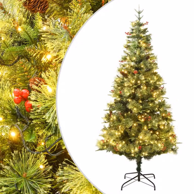 Maison Exclusive - Albero di Natale illuminato con pigne, colore verde, altezza 120 cm