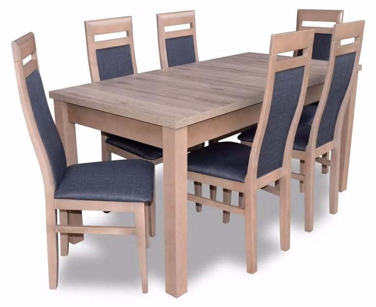 Rechteckig Esszimmer Tisch 6 Stühle Stuhl Garnitur Holz Tische Essgarnitur 7tlg