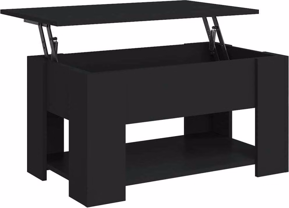 Tavolino da Salotto Nero 79x49x41 cm in Legno Multistrato