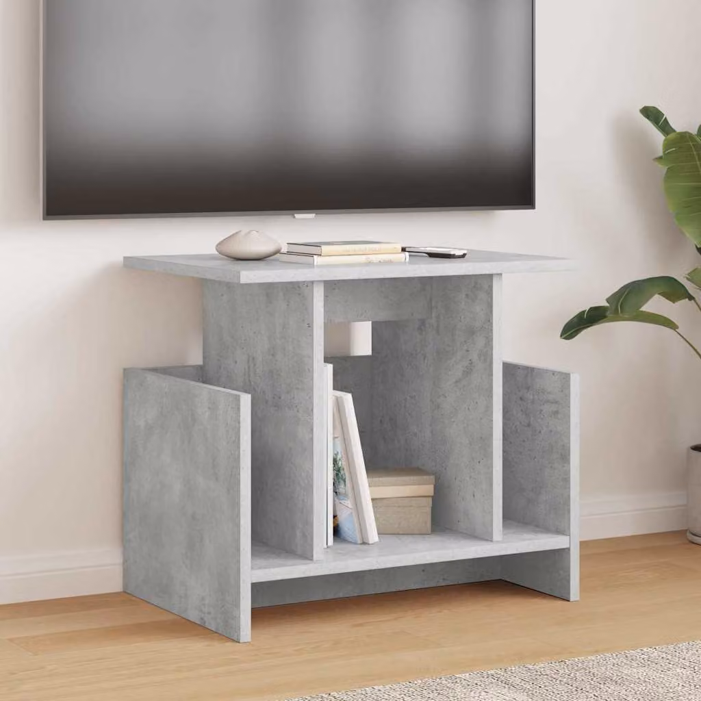 Set di 2 supporti TV vidaXL moderni in legno ingegnerizzato e MDF, colore grigio cemento